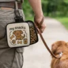 Portable Dog Treat Pouch Zipper Closure Transparent Window Pet Snack Bag Waterproof Waist Belt Clip Pet Feeding Bag Camping
